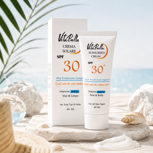 کرم ضد آفتاب spf۳۰ بی رنگ حجم ۴۰ میل ویتابلا