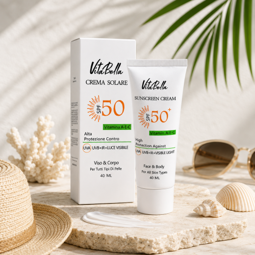 کرم ضد آفتاب spf۵۰ بی رنگ حجم ۴۰ میل ویتابلا